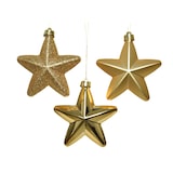 thumbnail of Christbaumschmuck Weihnachtsbaumschmuck Sterne bruchfest gold 6St.