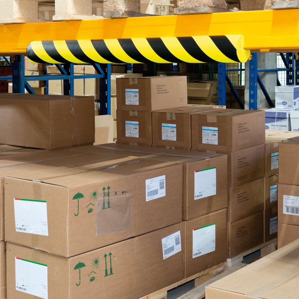 PROREGAL Prall- & Kantenschutz aus hochwertigem EVAC-Schaum | Geeignet für den Innenbereich | LxØ  100x10cm | Selbstklebend | Schwarz-Gelb