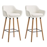 thumbnail of Conjunto de 2 bancos de bar em pele Grant branco