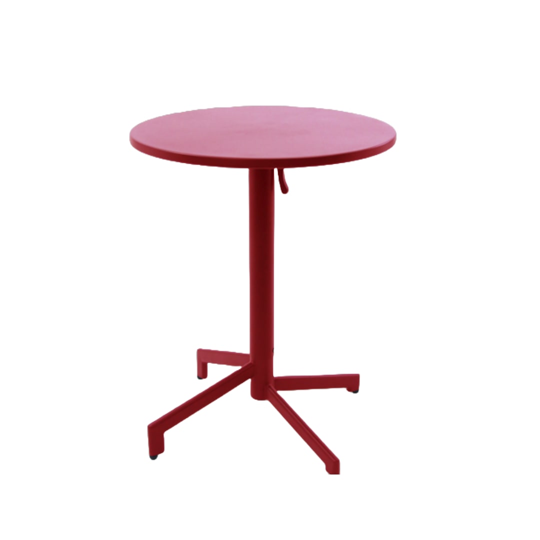 METRO PROFESSIONAL Mesa gastro plegable, acero, Ø 60 x 74 cm, redonda, rojo