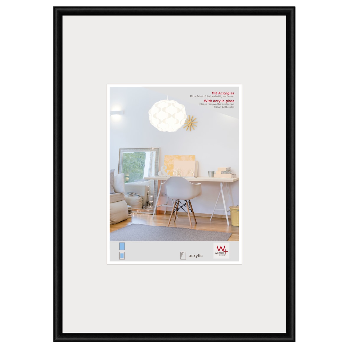 New Lifestyle Plastic Fotolijst Art Glas, zwart, 40 x 60 cm