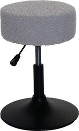 thumbnail of Hocker höhenverstellbar und drehbar | Sitzhöhe 45-57cm | Durchmesser 37cm | Stoff Bouclé | Grau | Sitzhocker Schminkhocker