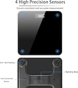 thumbnail of Intirilife Körperwaage Badezimmerwaage in Schwarz mit 26 x 26 cm Grundfläche und digitaler Anzeige - Akkuwaage mit USB-Anschluss