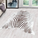 thumbnail of Carpetsale24 Kunstfell Teppich Braun-Creme, 150x200 cm, Waschbar, fellimitat design, Rutschfeste Rückseite, für Wohnzimmer, Schlafzimmer