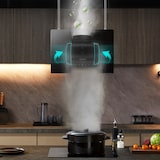 thumbnail of CIARRA A+++ 700 m³/h Hotte aspirante îlot suspendue Application Wi-Fi Fonctionnement tactile VM4850B