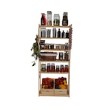 thumbnail of PROREGAL Getränkekistenregal SPREEWALD HxBxT 163x70x33cm 1 Ebene für Kisten + 5 Ablagen Massives Kiefernholz Natur Getränkekistenständer