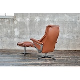 thumbnail of KAWOLA Sessel MODO Relaxsessel drehbar Leder braun mit Hocker