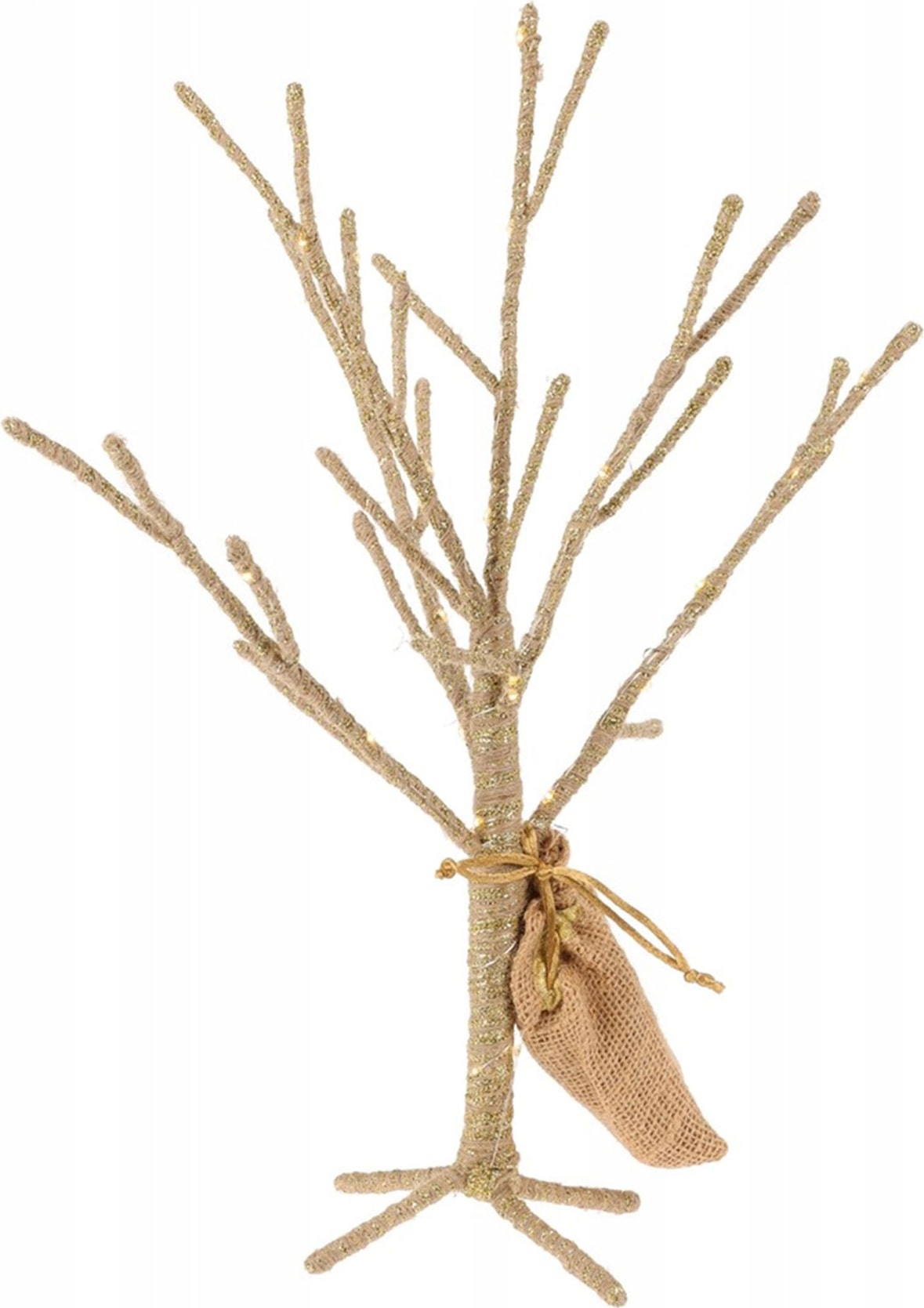 WellHome - Baumschmuck 6x40cm mit 30 LED Lichtern in Goldfarbe