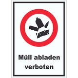 thumbnail of Müll abladen verboten Symbol Aufkleber A8 (52x74mm)