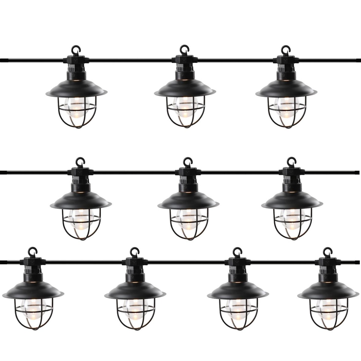 GUIRNALDA FAROLES EXTERIOR 9,5M 10 LEDS IP44 LUZ CALIDA LUMINEO