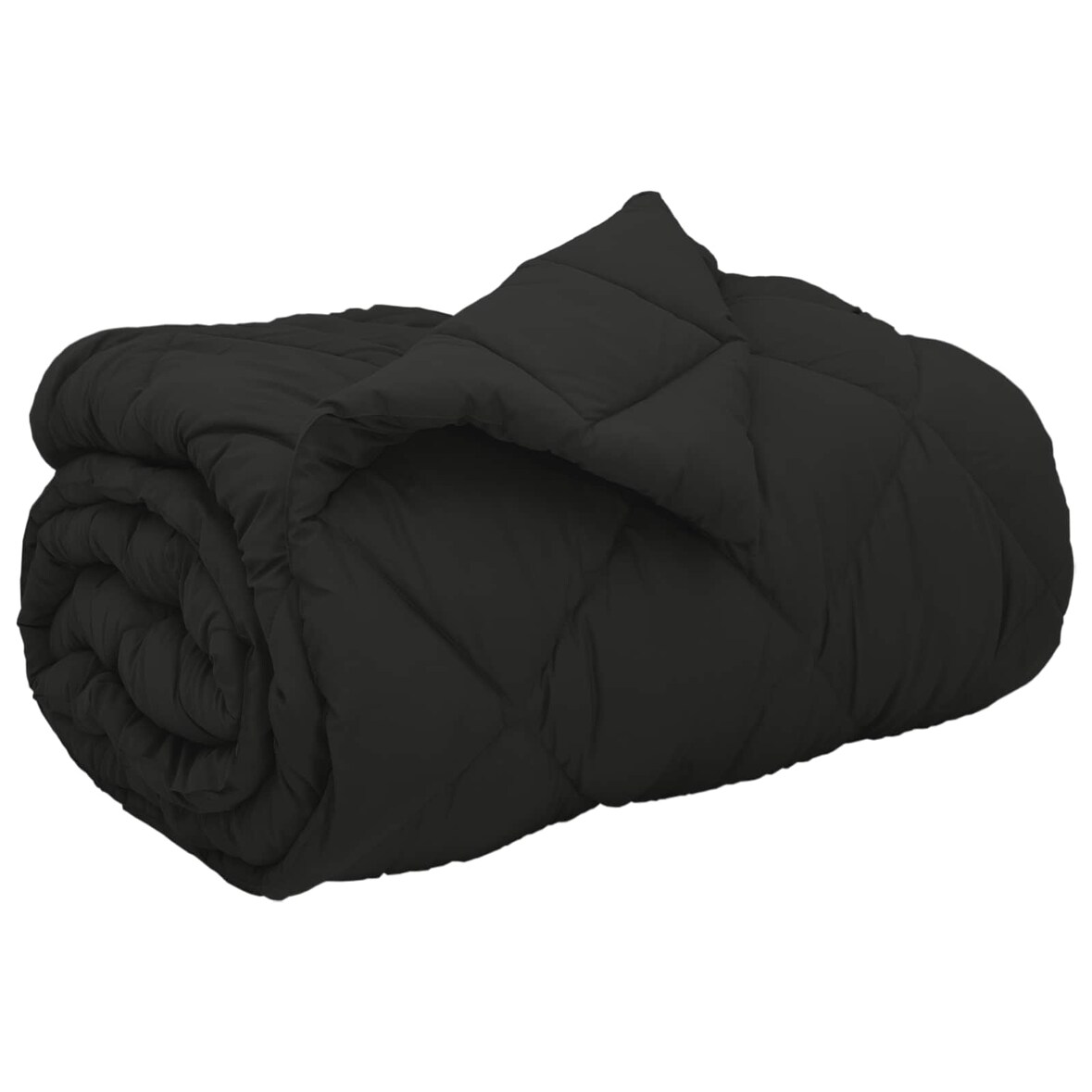 vidaXL Winterbettdecke Schwarz 200 x 135 cm Mikrofaser