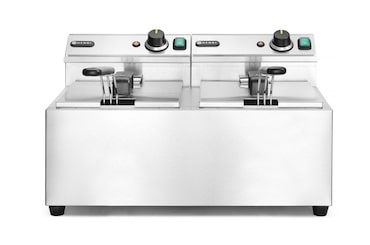 Freidora Hendi Profi Line de 2x8 litros y 7000W fabricada en acero inoxidable
