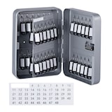 thumbnail of Relaxdays Schlüsselkasten, Zahlenschloss, 48 Haken, mit Schlüsselanhängern, HBT: 25 x 18 x 7,5 cm, Schlüsselbox, grau