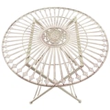 thumbnail of Décoshop26 - Metall-Gartentisch Ø 71 cm rustikaler Stil antikcreme MDJ10219