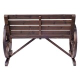 thumbnail of Banco de Madera con Apoyabrazos en Forma de Rueda de Carro 105,5x59x75 cm Marrón