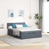 thumbnail of vidaXL Ottoman-Bett mit Matratze & LEDs Dunkelgrau 140x190 cm Samt