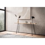 thumbnail of Konsolentisch 150x36x75 cm Akazie Massivholz Baumkante Anrichte Flur, Ablagetisch mit Haarnadelbeine Schmal Modern, Flurtisch Metallgestell,