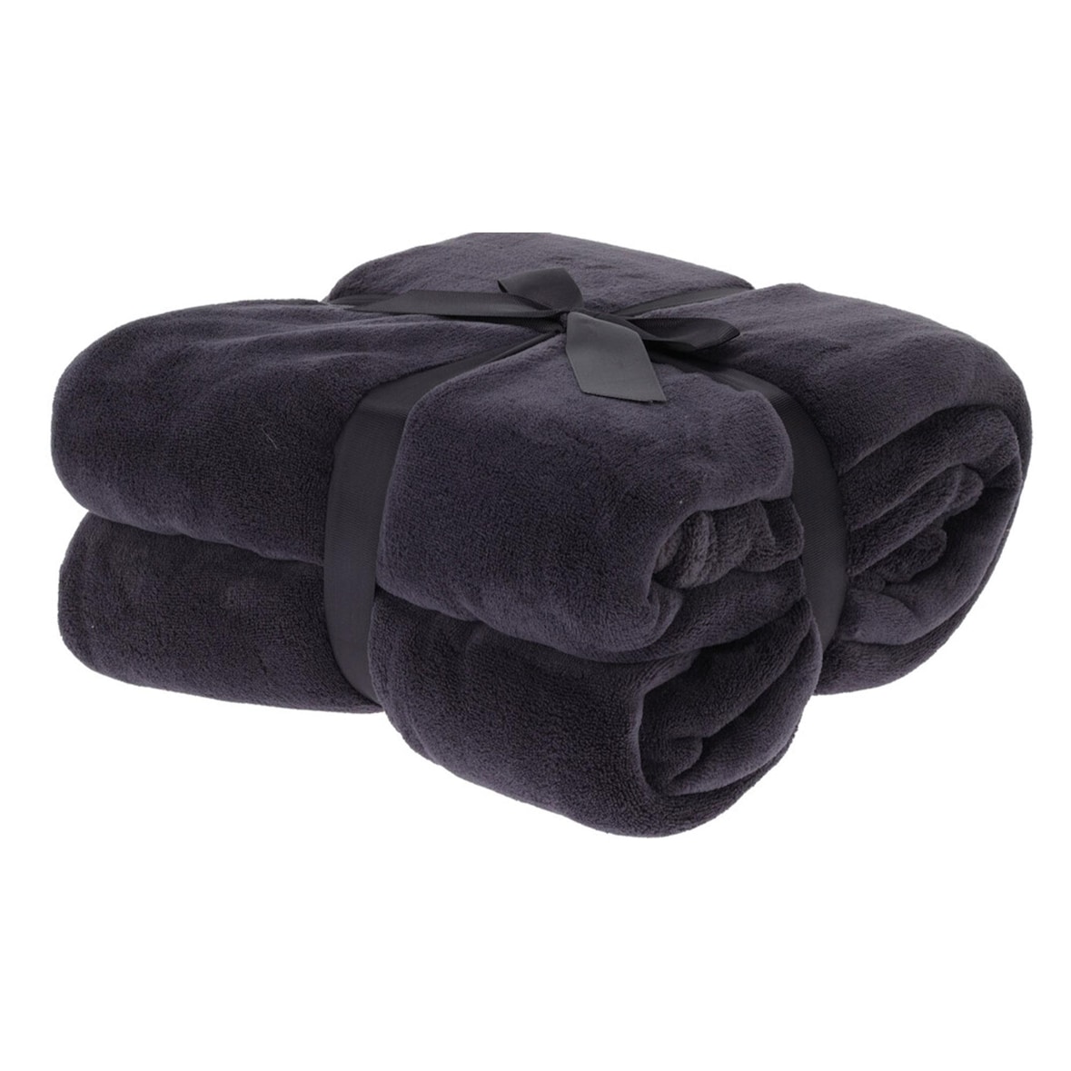 WellHome - Coperta in pile di corallo da 250 GSM, 100% poliestere, colore antracite