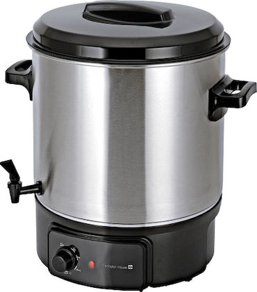 Tarrington House Bollitore automatico multi-uso PB27S, acciaio inox/plastica, 46x41x48 cm, 1800 W, 20 L, con rubinetto, termostato, argento/nero