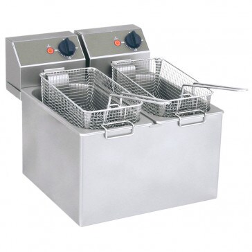 Friggitrice elettrica professionale da banco 2 vasche 4 + 4 lt. monofase