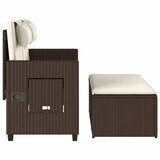 thumbnail of vidaXL Gartenbank Verstellbar mit Kissen Braun Poly Rattan