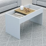 thumbnail of VCM Beistelltisch & Couchtisch Mantila Weiß / Honig-Eiche H. 39 x B. 71 x T. 36 cm