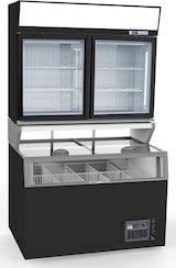 thumbnail of Chefgastro Wandtiefkühlung schwarz 2 Glastüren BxTxH 1454x890x2000mm