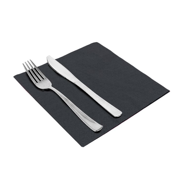 MONOUSO - Papieren Servet met Rand 2-laags Zwart 40x40cm (100 Stuks)