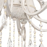 thumbnail of Stilvoller eleganter Kronleuchter, Metall in weißer Farbe, prechtiger Kristalldekor, Shabby Chic, 10-flammmig, exkl. E14 40W 220-240V