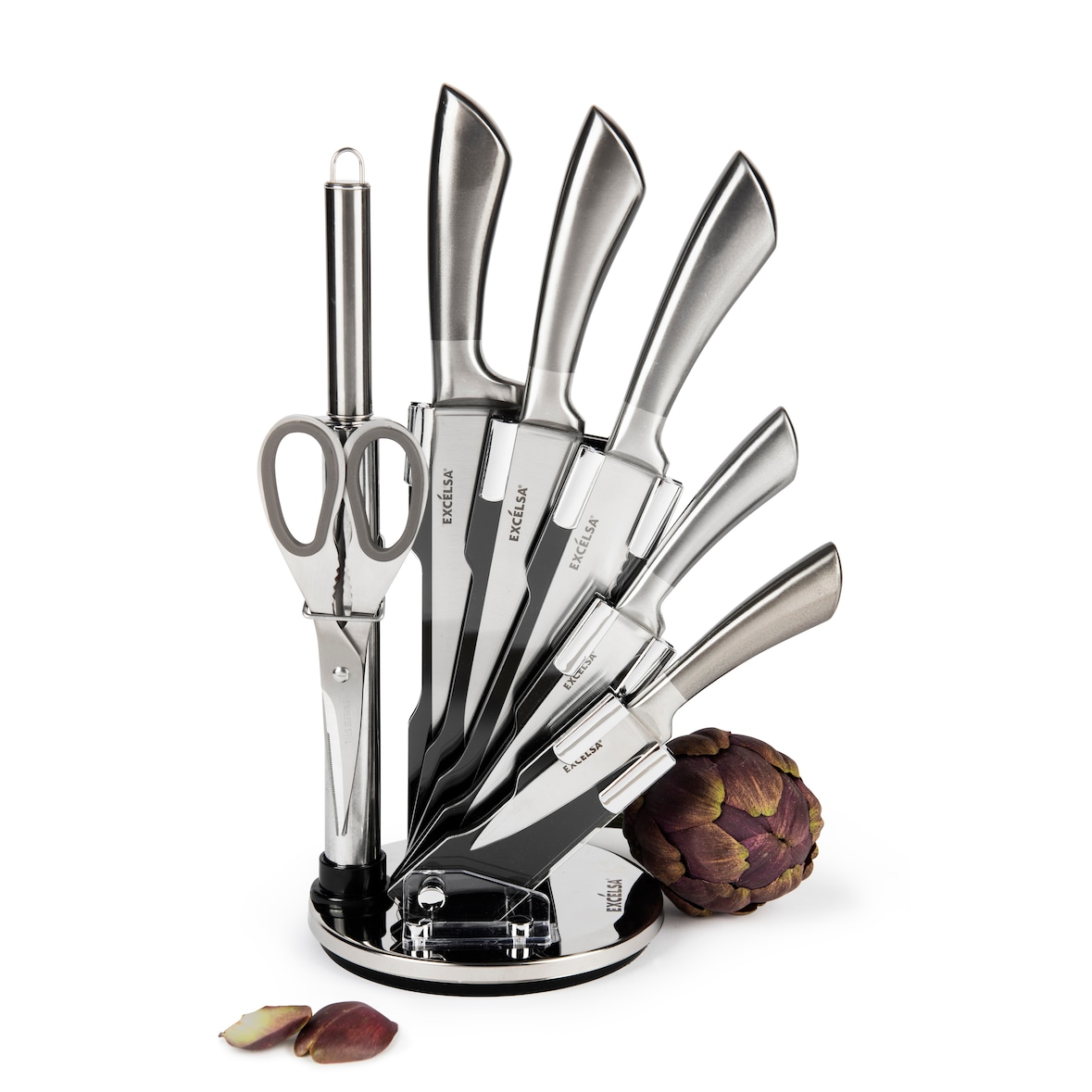 Excelsa bloque de cuchillos 8 piezas Jazz Cook de acero