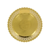 thumbnail of MONOUSO - Pappteller Spitzenpapiere Rund Golden 35 cm (50 Stück)