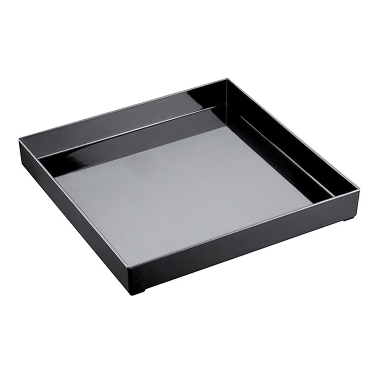 MONOUSO - Bandeja Plastico "Tray" Preto 30x30cm (1 Ud)