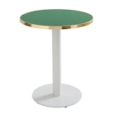 thumbnail of Plateau de table rond blanc avec cerclage doré 60 cm vert mat/doré