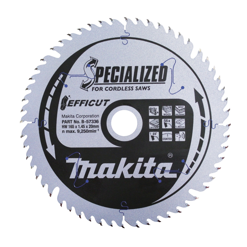 Makita B-57336 EFFICUT Sägeblatt | 165x20x56Z Holz Laminat Kunststoff Kreissäge