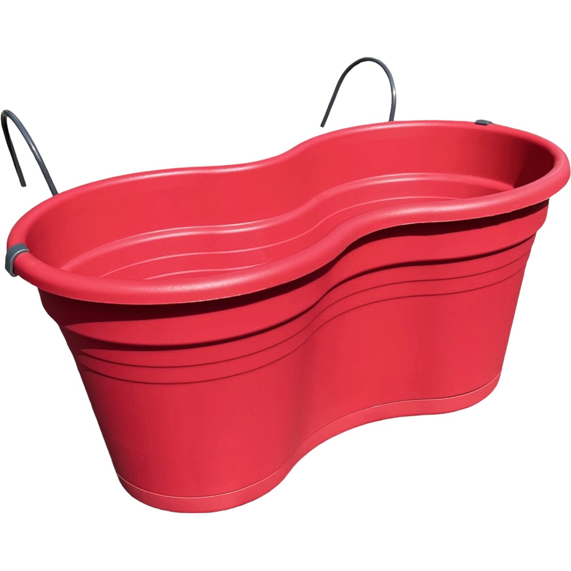 Dubbele Balkon bloembak Hangbak Compleet Relingbloembak - Framboos - 37 x 20 x 17 cm - 1 stuks