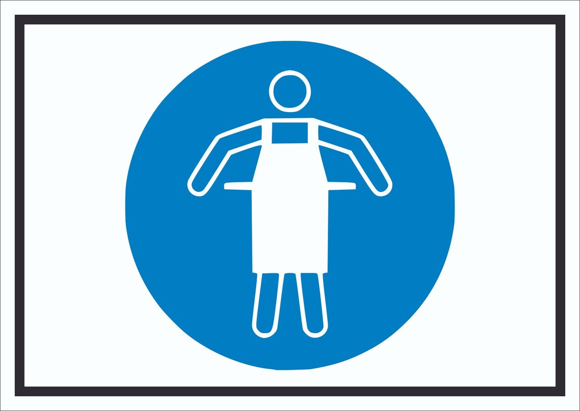 Schutzschürze benutzen Symbol Schild A4 (210x297mm)