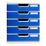 thumbnail of Exacompta 301003D 1x MODULO modulaire ladenbox met 5 gesloten laden voor A4+ documenten, Office, grijs-blauw