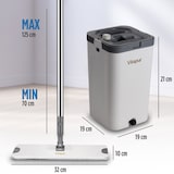 thumbnail of Vitapur 4-teiliges Bodenreinigungsset: Eimer, 360° drehbarer Bodenwischer