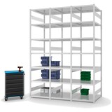 thumbnail of PROREGAL Fachbodenregal Stecksystem | Grundregal | HxBxT 300x75x80cm | 7 Ebenen | Fachlast 330 kg | Beidseitig nutzbar | Lichtgrau