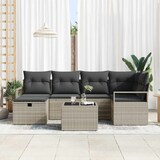 thumbnail of vidaXL Garten-Sofa-Set 7 pcs Hellgrau 232 x 122 x 85 cm Poly Rattan