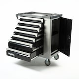 thumbnail of Mephisto XXL Werkzeugwagen Werkstattwagen mit 7 befüllten Schubladen wie Schraubenschlüssel, Ratsche mit Nusskasten usw. in Soft Inlays in Carbonoptik