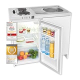 thumbnail of Exquisit Mini-Küche Pantry KK1085 weiss | Kühlschrank mit 76 l Nutzinhalt | Masse-Kochfeld | Edelstahl-Spüle | Spülschrank