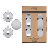 thumbnail of 6 Weihnachtskugeln Glas 10cm matt & glänzend Christbaumkugeln Weihnachtsbaumkugeln Groß Christbaumschmuck Weihnachtsbaumschmuck Deko Silber Hellgrau