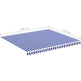 thumbnail of DELUKE® Markisenbespannung Markisenstoff Wasserabweisend Reißfest Blau-Weiß, für 400x350cm Rahmen Markise mit Volant Markisen Ersatzstoff Markisentuch