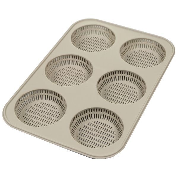 Silikomart Backform 6 Burgerbrötchen 8 cm - Grau Anderes Silikon