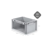 thumbnail of PROREGAL Eurobox NextGen Store | HxBxT 22x30x40cm | 20 Liter | Seite offen | Eurobehälter, Transportbox, Transportbehälter, Stapelbehälter
