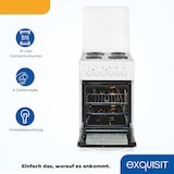 thumbnail of Exquisit EH 10.3 F2 Elektro-Standherd | Ober-/Unterhitze, |Backofen-Volumen: 51 l | EEK:  A |Weiß
