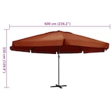 thumbnail of vidaXL Sonnenschirm Aluminium-Mast 600 cm Terrakotta