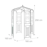 thumbnail of Relaxdays Rosenpavillon Metall, Rankhilfe für Kletterpflanzen, Garten, dekorativer Rankpavillon, HBT 250x160x160cm, grün