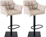 thumbnail of CHEFGASTRO 2er Set Barhocker PHILADELPHIA Stoff Schwarz HxBxT 88x64x45cm Stoff Elfenbein Barstuhl